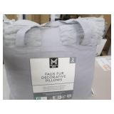 Pair of plush grey pillows...