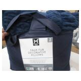 Pair of plush blue pillows...