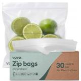 $18 Vove Compostable Gallon Bags 30 Ct, Heavy-Duty Plastic-Free Zip Bags for Bulk Food Storage and Freezer Meal Prep, PFAS-Free and BPI Certified, Leakproof Airtight Seal, Plant-Based