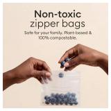$18 Vove Compostable Gallon Bags 30 Ct, Heavy-Duty Plastic-Free Zip Bags for Bulk Food Storage and Freezer Meal Prep, PFAS-Free and BPI Certified, Leakproof Airtight Seal, Plant-Based