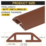 $42 MYFAMIREA 20FT Floor Cord Cover Heavy Duty Cable Cover Protector 3 Channels Extension PVC Floor Wire Cover Outdoor Cord Hider Management Cord Cover for Wire on Floor Home Outdoor (2PCS 10FT, Brown