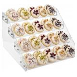 $17 4 Tier Cookie Display Stand for Cookies Display, Suitable for Bakers & Vendors, Parties, Craft Fairs and Market Booths, Clear Acrylic Tiered Cookie Display Stand Applicable to Cupcakes, Dessert Di
