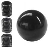 Car Round Ball Gear Shift Knob, Aluminum Alloy Gear Shift Stick Head for Most Manual Vehicles with 3 Adapters M8, M10, M12 (Black)