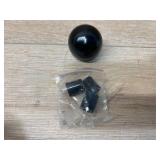Car Round Ball Gear Shift Knob, Aluminum Alloy Gear Shift Stick Head for Most Manual Vehicles with 3 Adapters M8, M10, M12 (Black)