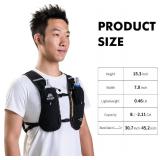 $32 AONIJIE Running Hydration Vest for Men & Women, 8L Hydration Backpack, Multiple Pocket Designs for Water Bottles/Bladders, Lightweight Breathable for Hiking, Climbing, Marathon & Cycling