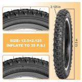 $29 Hycline Kids Bike Replacement Tires Set: 2-Pack 12.5/14/16/20x2.125 Inch Premium Butyl Rubber Wear-Resistant Folding Bicycle Tires and 2 Pcs Bike Tubes Schrader Valve with Tire Levers for BMX MTB