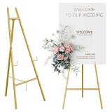 $40 Gold Easel Stand for Sign, Heavy Duty Easel, 4-Tier Adjustable Art Easel for Painting, Wedding Sign 1pc