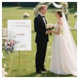 $40 Gold Easel Stand for Sign, Heavy Duty Easel, 4-Tier Adjustable Art Easel for Painting, Wedding Sign 1pc