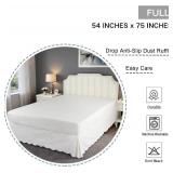 $20 HIG Off-White Chic Full Bed Skirt - Easy Fit Scallop Edge Pleated Bedskirts, 14 Inch Drop Anti-Slip Dust Ruffle, Thick Fabric for Enhanced Privacy, Pre-Washed for Long-Lasting Use(N60022)