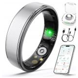 $35 Smart Ring for Women Men, Health Fitness Tracker Ring with Heart Rate/Sleep Tracker/Blood Oxygen/HRV/Stress/Calorie/Steps, IP68 Waterproof for iOS & Android, No APP Fees(Silver,6#)