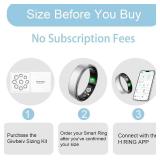$35 Smart Ring for Women Men, Health Fitness Tracker Ring with Heart Rate/Sleep Tracker/Blood Oxygen/HRV/Stress/Calorie/Steps, IP68 Waterproof for iOS & Android, No APP Fees(Silver,6#)