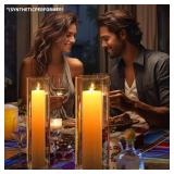 $35 Hurricane Candle Holder,Open Ended Glass Candleholder Multiple Size Choices,Clear Cylinder Glass Candle Holder for Wedding Centerpieces, Home Decor(6 PCS,H:12' D:4')