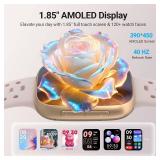 $38 Fitpolo Smart Watches for Women Android iPhone (2 Bands), 1.85' AMOLED Screen Smartwatch Fitness Tracker 3ATM Waterproof with Bluetooth Calls, Heart Rate/SpO2/Sleep Monitor, 7 Days Battery
