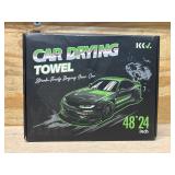 $26 KKV Full-Sized SUV Drying Towel, 48'x24' Dual Sided Microfiber Car Cleaning Towel with Twisting Yarn Technique, 1400GSM Super Absorbent, Scratch-Free, Machine Washable (Darkgray-GreenYellow)