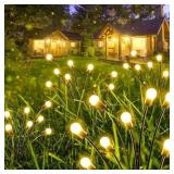 $30 6-Pack Garden Solar Lights, 48 LED Solar Lights Outdoor for Garden Decor, Waterproof Firefly Light Outdoor (Sway by Wind), Swaying Light for Outside Yard Pathway Landscape Decorations (Warm White)