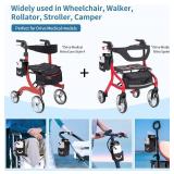 $17 Wheelchair Cup Holder 2 in 1 Strap-on Walker Cup and Phone Holder Compatible with Drive Medical Nitro Rollator Walkers Cup Holder for Wheelchair, Walker, Rollator, Camper