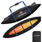 $29 NEVERLAND 600D Waterproof Kayak Cover - Heavy Duty Kayak Covers for Outdoor Storage, UV, Dust & Fade Resistant Kayak Accessories for Kayak, Canoe & SUP, Black, 10.8-12 ft