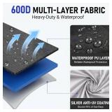 $29 NEVERLAND 600D Waterproof Kayak Cover - Heavy Duty Kayak Covers for Outdoor Storage, UV, Dust & Fade Resistant Kayak Accessories for Kayak, Canoe & SUP, Black, 10.8-12 ft