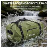 $48 HEETA Waterproof Motorcycle Dry Bag, Waterproof Duffel Luggage Travel Bags with Zippered Closure & Pocket, Shoulder Straps, Large Space for Motorcycling Camping Commuting Boating (Green, 50L)