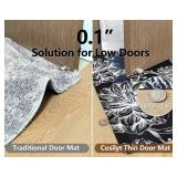 $39 Smart Water Barrier Tech 0.1' Premium Ultra Thin Door Mat, Stays Waterproof Until Pressed, Proven Multi-Year Durability, Low Profile Washable Non Slip Kitchen Mat, 24' 35', Baroque Black