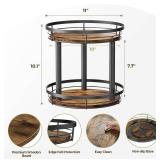 $20 LAMU 10' Wood Lazy Susan Spice Rack Organizer, 2 Tier Spice Organization for Cabinet, Countertop, Kitchen, Table Top, Pantry, Condiment and Seasoning Rack Organizer
