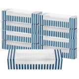 $60 Restaurantware Pastry Tek 9.8 x 3.2 x 2.4 Inch Pastry Boxes 100 Disposable Donut Boxes - With Clear Window Easy Assembly Striped Paper Cookie Packaging Boxes For Muffins Or Mini Cakes