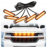 $36 5pcs LED Grille Lights For 2018 Silverado 1500 Accessories 2016 2017 Front Grill Insert Lights Bar Fit For Custom WT LT LS Not for Z71(Amber)