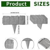 $25 Garden Landscape Edging Borders No Dig,16 ft Lawn Edging for Landscaping,Plastic Fencing Lawn Border,Imitation Stone Fence for DIY Outdoor Patio Balcony Yard Landscaping (20pcs, Gray)