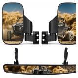 $28 KEMIMOTO UTV Side Mirrors and Rear Center Mirror with 1.5' to 2' Roll Bar Cage Compatible with Polaris RZR 900, XP 1000/4, Pro XP/4, Turbo/4, Commander Maverick X3 Viking RhinoTeryx