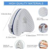 $20 BEAUTRIP Knee Pillows for Side Sleepers Premium Memory Foam Wedge Leg Pillow Cushions Support with Washable Cover for Sciatica Back Hip Joint Knee Pain Relief (BM67-US-White)