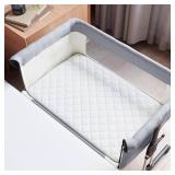 $20 Bassinet Mattress Pad Cover Fit for AirClub/AMKE 3 in 1/HARPPA/TCBunny/MiClassic and Milliard Bedside Sleeper, Waterproof Bassinet Mattress Protector Quilted Bassinet Sheets (21' x 35') 2 Pack