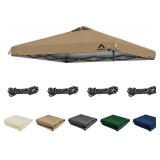 $42 10x10ft Canopy Replacement Top Cover with Air Vent, UV Protected & Waterproof Pop-up Canopy Roof, Adjustable Elastic Straps for Outdoor Patio Garden Sun Shade Tent (Frame not Include) (Khaki)