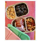 Palksky Snack Containers with Silicone Lids, Stainless Steel 2 Compartment Snack Box for Adults, Reusable Snackle Box Container with Utensil Clip, Snack Prep Containers for Travel & Office (3 Packs)