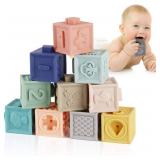 $15 Mini Tudou Baby Blocks Soft Building Blocks Baby Toys Teethers Toy Educational Squeeze Play with Numbers Animals Shapes Textures 6 Months and Up 12PCS