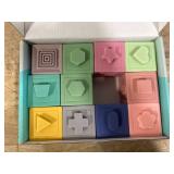 $15 Mini Tudou Baby Blocks Soft Building Blocks Baby Toys Teethers Toy Educational Squeeze Play with Numbers Animals Shapes Textures 6 Months and Up 12PCS