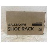 $26 Wall Mounted Shoe Rack, Adhesive & Drill Mount Hanging Shoe Organizer, Plastic Shoe Storage for RV, Camper, Closet & Door, Patent Protected, PATENT PROTECTED, Black-6Pack
