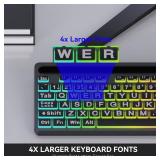 $16 MARVO Large Print Backlit Keyboard, WK712 Wired Computer Keyboards with 7 Colors & 11 Modes Backlight, Tablet Phone Holder and Quiet Light Up Keys, Full-Size Gaming Keyboard for Windows, Mac