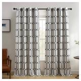 $22 Elrene Home Fashions Kaiden Geometric Room-Darkening Window Curtain, Single Panel, 52' W x 95' L (1 Panel), Black