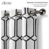 $22 Elrene Home Fashions Kaiden Geometric Room-Darkening Window Curtain, Single Panel, 52' W x 95' L (1 Panel), Black