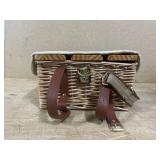 $56 Multifunctional Wicker Picnic Basket Set for 4 with Blanket and Picnic Table, Insulated Picnic Set with Full Tablewares for Camping Outdoor Couples,Natural