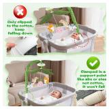 $30 Baby Crib Mobile with Music and Lights, Nursery Baby Mobile for Crib Bassinet with Remote Control, Rotation, Starlight Projection, Crib Toys for Babies Boys Girls Green