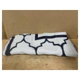 $38 GENIMO 6' x 9' Outdoor Rug Waterproof for Patio Fall Decor, Foldable Reversible Plastic Straw Area Rugs Mat for Camper, Outside Carpet for Rv, Deck, Porch, Picnic, Beach, Balcony, Blue & White