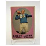 1958 Topps Bobby Layne, Vintage Football Card, Detriot Lions Legend