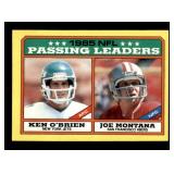 1985 Topps Joe Montana Passing Leaders Card