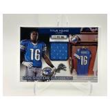 2011 Panini Rookies & Stars - Dress for Success Jerseys Titus Young #7 /299 (MEM, RC) Jesey Rookie Card