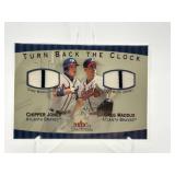 2001 Fleer Platinum Turn Back the Clock Chipper jones and Greg Maddux Dual Jersey Card