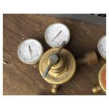 (2) HARRIS CALORIFIC Gas/Oxygen Regulator Gauges - Torch