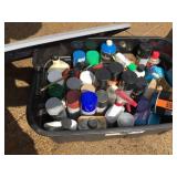 Tote with Spray Paint - Propane - Auto Fluids - Most Full-ish