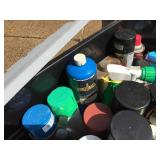 Tote with Spray Paint - Propane - Auto Fluids - Most Full-ish
