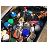 Tote with Spray Paint - Propane - Auto Fluids - Most Full-ish